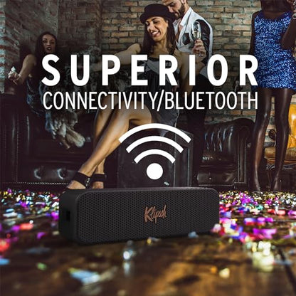 The Klipsch Detroit Portable Bluetooth Speaker with Dual 1" tweeters and 3" woofers, IP67 dust and Waterproof Rating, 20 Hours of Playtime for a Premium Live Concert Experience
