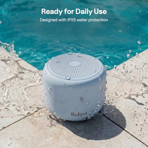 Bobtot Portable Bluetooth Speakers Mini Speaker with Loud Stereo Sound | with Strap Easy to Carry, Wireless IPX5 Waterproof, 20 Hours Playtime, Rechargeable Battery, Built-In Microphone, Blue - color: Blue