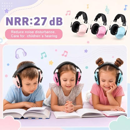 12 Pcs Kids Ear Protection Noise Cancelling Headphones Ear Muffs Bulk 27db Adult Noise Reduction Hearing Earmuff (Universal Fit (kids & Adults),Sweet Style) - size: Universal Fit (kids & Adults), style: Sweet Style