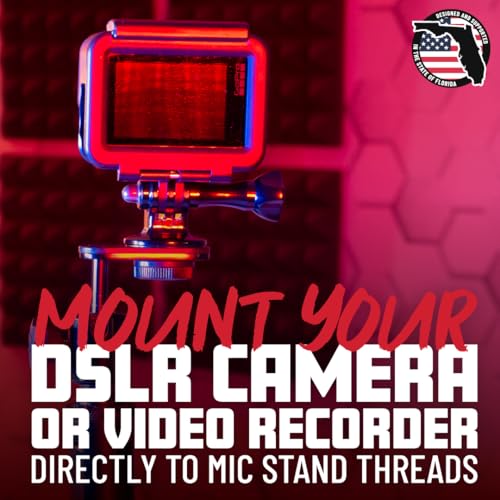 Gator Frameworks Camera Mount Mic Stand Adapter (GFW-MIC-CAMERA-MT) | Ball-and-Socket Head, Standard 1/4-20 Camera Threads, 360-Degree Rotation, 180-Degree Tilt