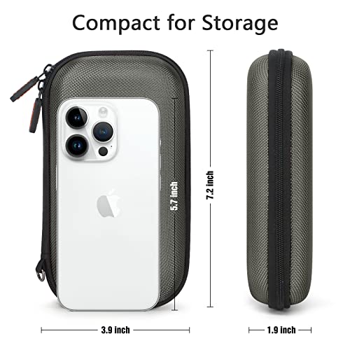 Small Electronic Organizer, Silver-Gray Shockproof EVA Travel Pouch - color: Silver-Gray