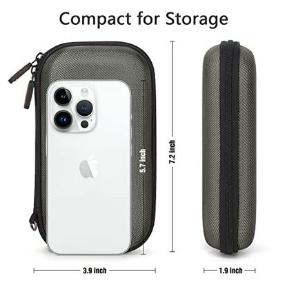 Small Electronic Organizer, Silver-Gray Shockproof EVA Travel Pouch - color: Silver-Gray