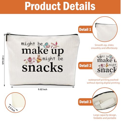 2 PCS Friend Gifts for Women Makeup Bag Snack Bag Funny Gifts Cosmetic Bags - color: Multicolor 0081