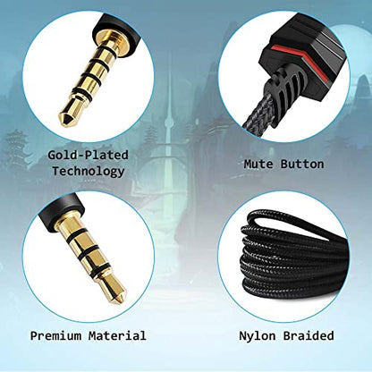 2M Inline Mute(Slide) Nylon Braided Cord for Astro A40 Headsets | Inline Mute Function(Slide Button)Audio Cable, 2 Meter Long , Nylon Braided, Compatible with Astro A10 A40 Headsets - size: 2M, style: Mute Function-Nylon