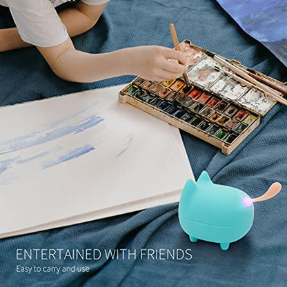 Cute Cat Bluetooth Speaker Mini Portable Wireless Stereo for PC Travel Gift | Cat-shaped silicone tail, 40H playtime, TWS pairing, hands-free mic, BT5.3,perfect home/office/outdoor/gifts - color: Green