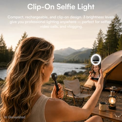 DJI Mic 3 Combo + Silicone Case + Interview Stick + Selfie Light | Wireless Microphone for iPhone/Camera/Android, Ultralight, Adaptive Gain Control, Dual Band Anti-Interference, 28h Use, Vlog