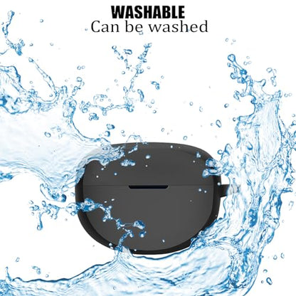 [3 in 1] TSVSXS Silicone Case Compatible with Bose Ultra Open Earbuds, Soft Protective Cover for Bose Open Ear Wireless Earbuds with Cleaning Kit Keychain - color: Black