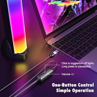 OFFSIR Computer Speakers, RGB PC Speakers, Gaming Speakers with Full Screen LED Breathing Light, 2.0 Channel Stereo Sound Desktop Speakers, USB Powered Speaker for Computer Desktop PC Laptop Monitor