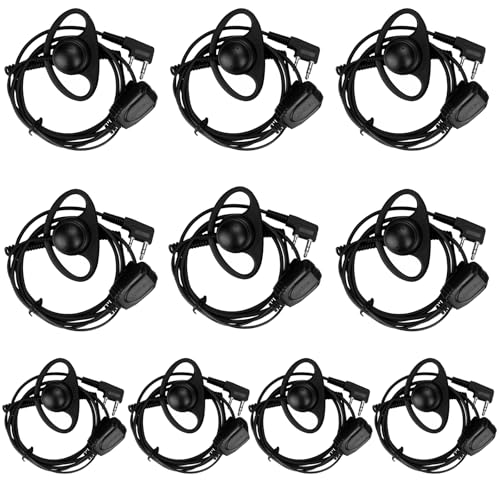 Retevis Walkie Talkie Earpiece with Mic, for RT22/RT68/RT21/H777/RT27 - style: D-Type with Coil Tube