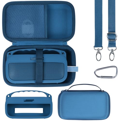 Lebakort Storage Case Kits Compatible with Bose SoundLink Flex 2nd Gen/Bose SoundLink Flex Portable Speaker (Blue Dusk Silicone Cover + Hard Case) - color: Blue Dusk Silicone Cover + Hard Case