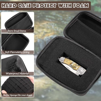 Relaxweex Hard Case with Foam, 7.1 X 4.7 X 3.1 Inch, Black | EVA Waterproof Shockproof Case, Customizable Foam for Camera Electronics Instruments, Digital Products, with Knife - color: Black, size: 7.1 x 4.7 x 3.1 inch