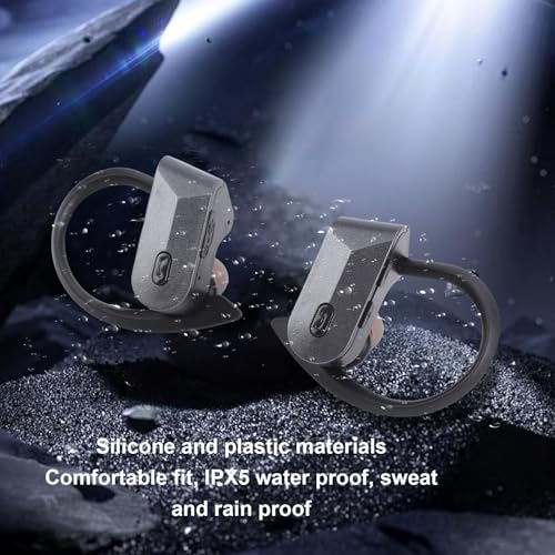 SUNGOOYUE Wireless Earbuds, 5.4 Water Proof Silicone Stereo Sound Over Ear Buds for Running Workout Sports