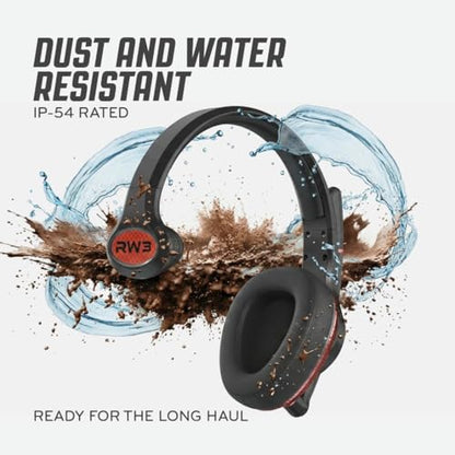 RoadWarrior RW3 Bluetooth Trucker Headset - 105dB 40mm Speaker AI ENC Mic | Noise Cancelling, 50+ Hour Battery Life, 180ft Wireless Range, ANC Audio, IP54 Rugged with Voice Control, Over-Ear Fit