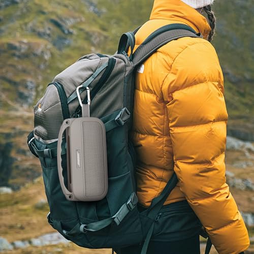 co2CREA Soft Silicone Case for Bose SoundLink Flex 2nd Gen, Sandstone | Skin-Friendly Handle, Adjustable Shoulder Strap, Crossbody Carrying, Aluminum Carabiner, Lightweight - color: Sandstone Case