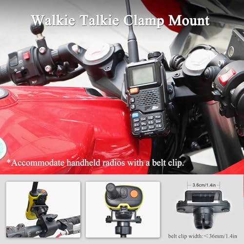 Clamp Walkie Talkie Mount for Motorcycle Scooter Bike Handlebar
