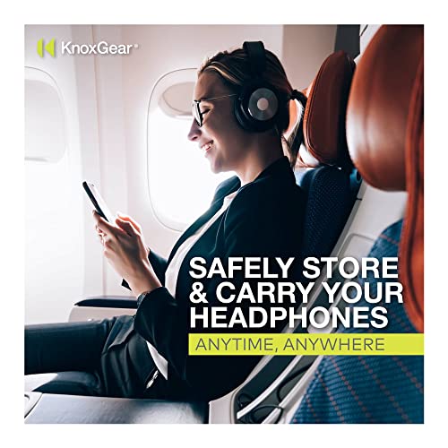 Knox Gear Universal Hard Shell Headphone Case | Plush velvet interior, 360-degree zipper closure, Fits 4-inch earcup models