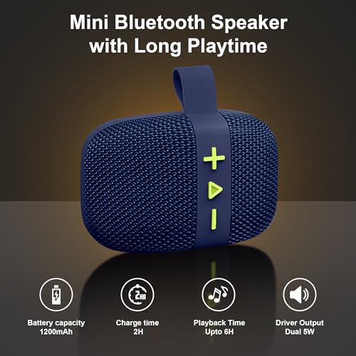 Fisher Portable Bluetooth Speakers, Clip-On Speakers Bluetooth Wireless | IPX5 Waterproof Speaker,10W Peak Power Bluetooth Speaker Stereo HD Sound, BT 5.3, FM Radio, for Pool, Beach, Use Anywhere - color: Navy Blue