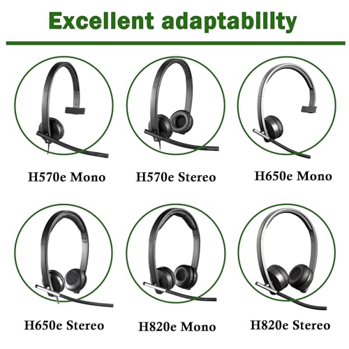 H570e Headset Replacement earpads Compatible with Logitech H820e/H650e/H570e Headset Ear Cushions with Protein Leather