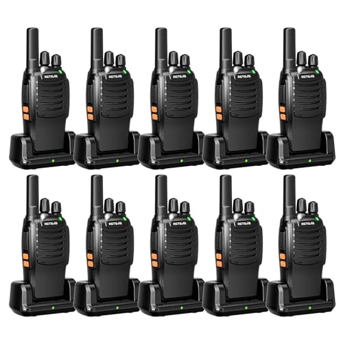 Retevis H777 Walkie Talkies for Adults with Clear Audio, Flashlight USB C | Rechargeable Portable FRS-Two Way Radio 10 Pack for School Event Planning, Emergency Alarm, Short Antenna, Compact to Carry - style: Without Screen
