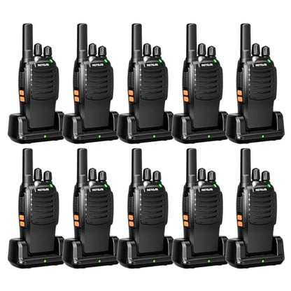 Retevis H777 Walkie Talkies for Adults with Clear Audio, Flashlight USB C | Rechargeable Portable FRS-Two Way Radio 10 Pack for School Event Planning, Emergency Alarm, Short Antenna, Compact to Carry - style: Without Screen