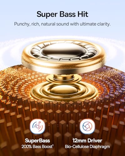 Baseus Bass BC1 Open Ear Earbuds Clip-On Headphones, Open-Ring Comfort with Tri-Curve Snug Clip, Powerful Sound with SuperBass, 4-Mic Clear Calls, IP55 Waterproof, 38H Playtime, Lightweight - color: Starlight White