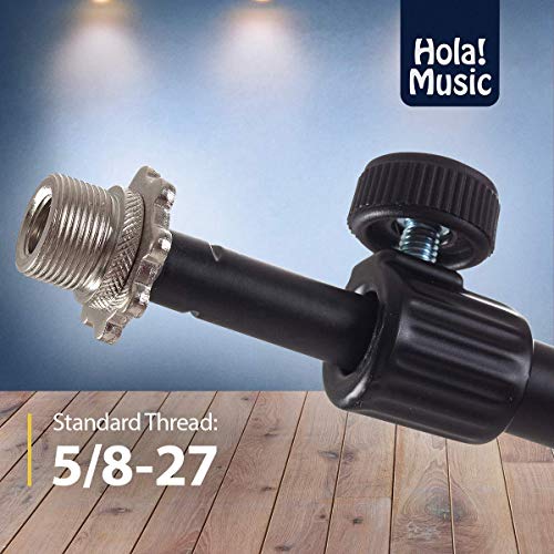 Hola! Music Mic Stand w/Adjustable Height for Home, Studio, Office or Stage Use – Low Profile (Kick Drum)