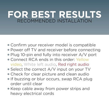 THE CIMPLE CO 10-Pin Audio and Video DIN Cable - RCA Composite for A/V - Not S-Video Cable - Compatible with Select DIRECTV & AT&T Models (H25, C31, C41, C41-W, C51, C61, C61-K) - 6 Feet (1.8 Meters) - size: 6 Feet (1.8 Meter)