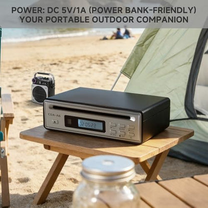 Portable Bluetooth CD Player for Home CD Ripper Hi-Fi Audio CD Player Desktop CD Players Optical and AUX Output，Lossless Sound Quality - color: black silver