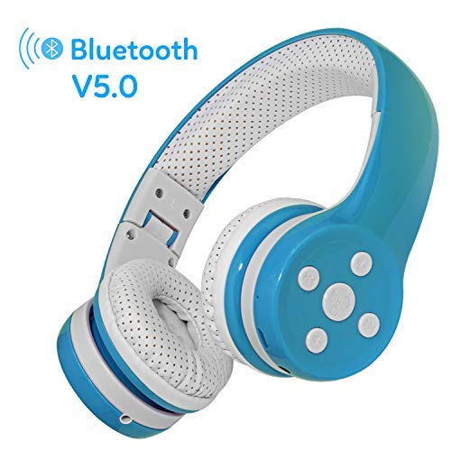 Kids Wireless Headphones, Bluetooth Toddler Headphones, Blue | Comfort Soft Ear Pads, Volume Limited, For School, Travel, Online Class - color: light blue