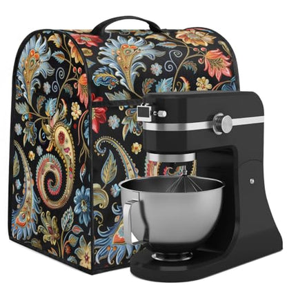 Kitchen Aid Mixer Cover Compatible with 6-8 Quarts, Paisley Stand Mixer Cover, Dust Cover with Zipper Pocket, Kitchen Aid Mixer Accessories, Kitchen Appliance Organizer Bag - color: Paisley
