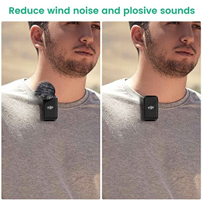2-Pack Windscreen Wind Muff for DJI MIC Lavalier Microphone, Furry Cover - size: 2-Pack