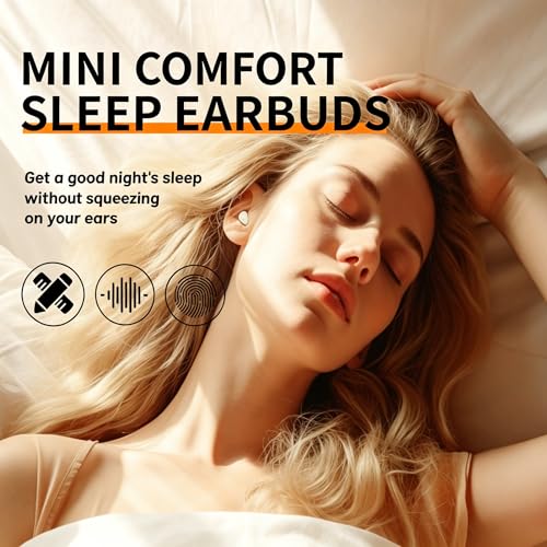 Mini Wireless Bluetooth Earbuds with LED Display, in-Ear Sleep Earphones with Soft Silicone Ear Caps, Compact Charging Case, 5.4 Chip, High Sound Quality (White) - color: White