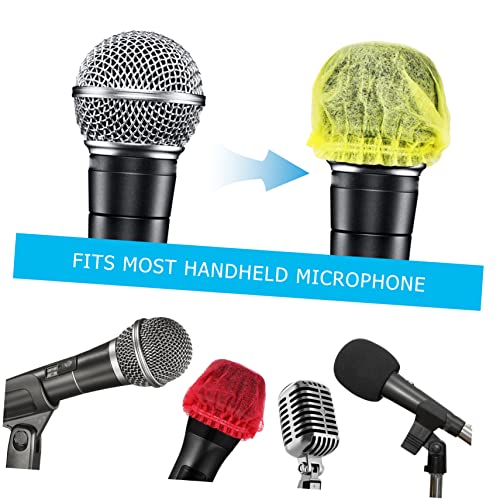 Totority 100pcs Non-woven Microphone Covers Disposable Mic Shield Windscreen Protection for Ktv