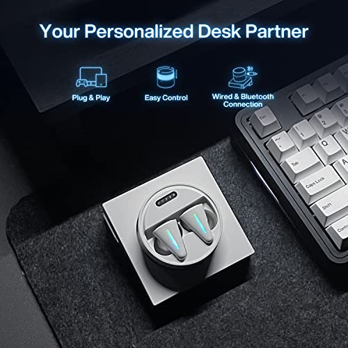 Angry miao CYBERBLADE Wireless Gaming Earbuds, Active Noise Cancelling Bluetooth Earbuds with Microphone, 36ms Low Latency Earphone for PC, PS4, PS5, Switch, iPhone, Android