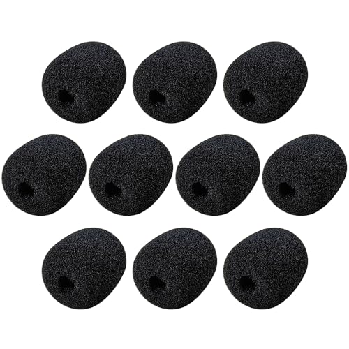 Headset Microphone Windscreen Foam Covers for Gaming Office, 10 Pack | Replacement Soft Mic Cover for Turtle Beach Recon 50, Razer BlackShark V2 X, BlueParrott B450-XT Headphone with Gooseneck Mic