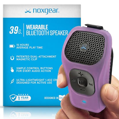 noxgear 39g Wearable Bluetooth Speaker, Mini Clip-On, Lilac - color: Lilac, size: 1 Pack