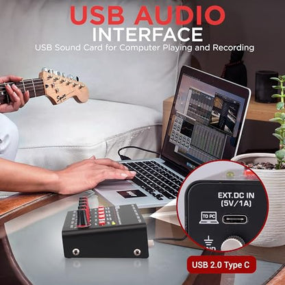 Pyle 4-Channel Bluetooth Mini Line Mixer with USB Audio Interface - 4 Mono/Stereo Switching Inputs | Ultra-low Noise Design with High Headroom | Built-in USB-C Sound Card - PMAX4 - size: 4 Channel