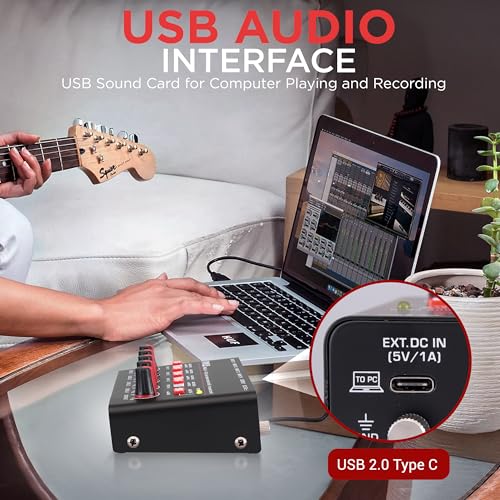 Pyle 4-Channel Bluetooth Mini Line Mixer with USB Audio Interface - 4 Mono/Stereo Switching Inputs | Ultra-low Noise Design with High Headroom | Built-in USB-C Sound Card - PMAX4 - size: 4 Channel