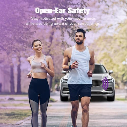 Xmenha Over The Ear Earbuds Open Ear Headphones Over The Ear Headphones | Over Ear Earbuds Air Bone Conduction Earbuds Earphones Air Bone Conducting Conduction Headphones Bluetooth - color: Purple, style: Normal