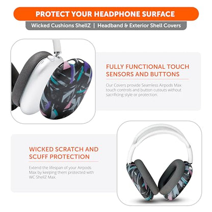 WC ShellZ Max - Protective Shell Covers for AirPods Max 1 & 2 | Made by Wicked Cushions | Made with Premium Silicone | 90's Black - color: 90's Black