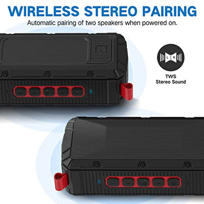 Dprofy 2Pcs Pro Portable Magnetic Bluetooth Golf Speaker Wireless Waterproof IPX6/Shockproof - 3rd Generation Magnetic Golf Speakers for Golf Cart 24 Hour Playtime (2Pcs with TWS & SD Card Function) - style: 2Pcs with TWS & SD Card Function