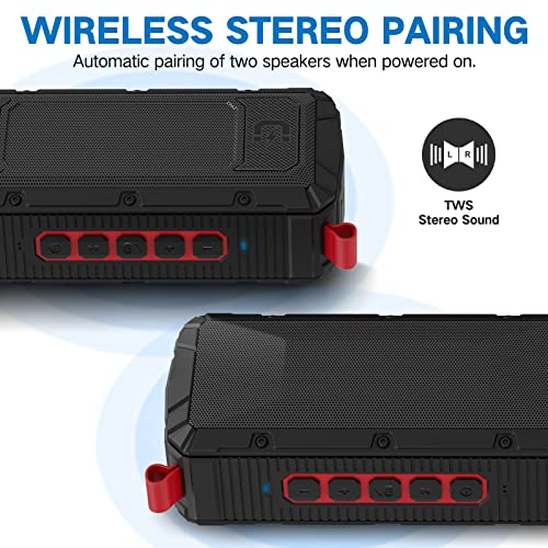 Dprofy 2Pcs Pro Portable Magnetic Bluetooth Golf Speaker Wireless Waterproof IPX6/Shockproof - 3rd Generation Magnetic Golf Speakers for Golf Cart 24 Hour Playtime (2Pcs with TWS & SD Card Function) - style: 2Pcs with TWS & SD Card Function
