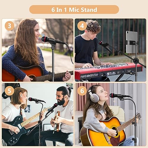 Ramzi Mic Stand 6 In 1 Microphone Stand | Floor Boom Mic Stand, Support Boom Gooseneck Mic Clips Tablet Phone Holder Any Combination With Mic Stand Bag - size: Mic Stand+Boom+Gooseneck