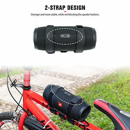 Portable Speaker Mount for Wireless Bluetooth Speakers with 7.5''-12.5'' Circumference, Waterproof Adjustable Strap Accessory Holder Fits UTV Golf Cart Bike or Boat Railing/Cross bar/Frame - size: Small