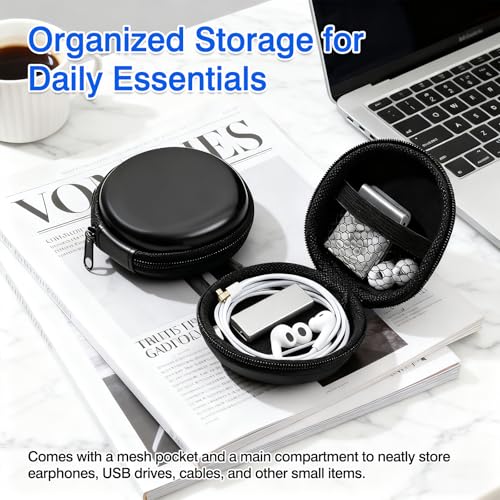 Hard Shell Earphone Carrying Case – Protective Headphone & Earbud Storage Pouch with Soft Microfiber Lining for Travel and Daily Use
