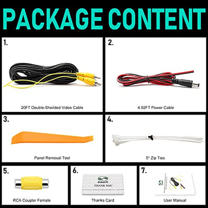 Long Double Shielded RCA Video and Audio Extension Cable for RV Pickup Trailer Truck CCTV Surveillance Front Backup Rear View Reverse Cameras(20M / 65.6FT), GreenYi-103 - color: 65.6FT / 20M