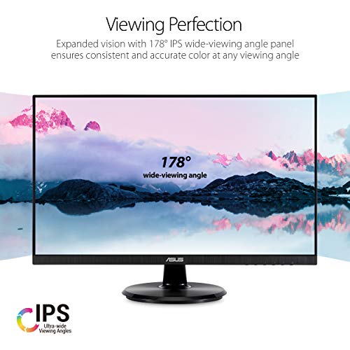 ASUS 24-Inch Desktop Monitor - 1080P Full HD, 75Hz, IPS, Adaptive-Sync/FreeSync, Eye Care, HDMI DisplayPort VGA, Frameless, VESA Wall Mountable - VA24DQ - style: 75Hz w/DisplayPort, Speakers