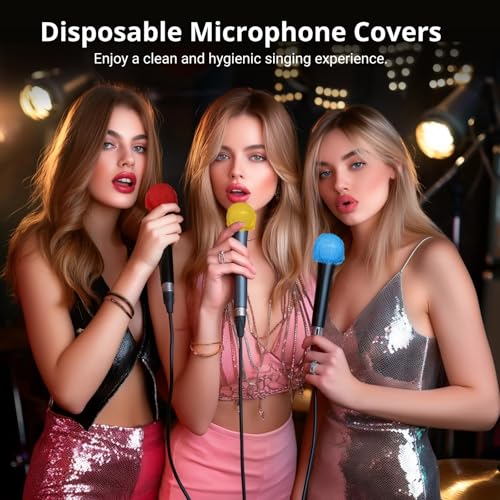 800 Disposable Non-Woven Microphone Windscreens, Elastic Protective Covers for Handheld Mics, Individually Wrapped for Karaoke, Recording & Performance