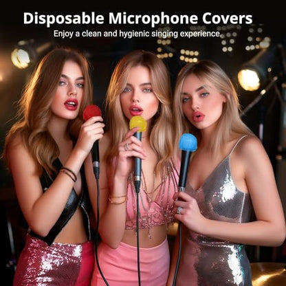 800 Disposable Non-Woven Microphone Windscreens, Elastic Protective Covers for Handheld Mics, Individually Wrapped for Karaoke, Recording & Performance