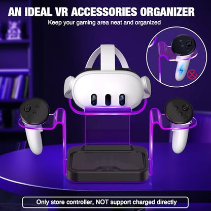 Kickdot Charging Dock for VR 3S/3/2 Headset with LED Indicator, VR 3 Headset Accessories Incl. Fast Charging Station, VR 3S Charger Adapter, 4x1100mAh Rechargeable Batteries